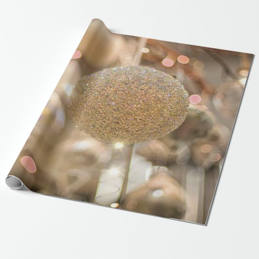 シックエレガントクリスマスボールホリデー ラッピングペーパー (アンロールド)