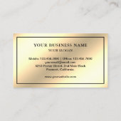 シックエレガントクリームゴールドフォイルハニービーキーパー 名刺 (裏面)