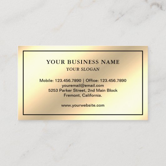 シックエレガントクリームゴールドフォイルハニービーキーパー 名刺 (裏面)