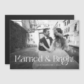 シックエレガントク結婚したリスマスフォト磁気カード (正面/裏面)