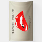 シックエレガントグラマモダンラス、発光、赤い唇 横断幕 (縦)