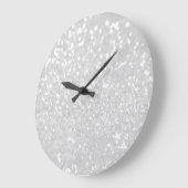 シックエレガントグラマー白フェイクグリッター ラージ壁時計 (傾斜)