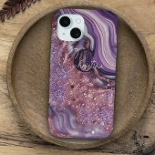 シックエレガントグラムパープルグリッターアゲートマーブル Case-Mate iPhoneケース