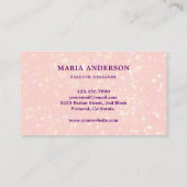 シックエレガントグリッターピフェイクンクパープルピーコック 名刺 (裏面)