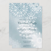 シックエレガントグリッター企業のクリスマスパーティー 招待状 (正面/裏面)