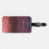 シックエレガントグリッター《写真》ぼけ味グラデーション、フラワー ラゲッジタグ (裏面横)