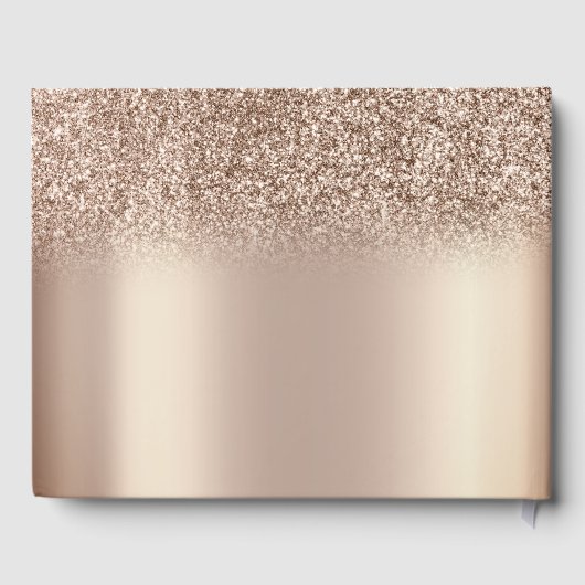 シックエレガントグリッター《写真》ぼけ味結婚ハート ゲストブック (裏面)