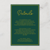シックエレガントグリーンアンド金ゴールドモダンラグジュアリー結婚ズ エンクロージャーカード (正面)