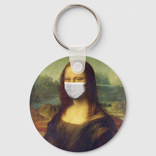 シックエレガントグリーンモナリサコビデ19絵画s キーホルダー (正面)