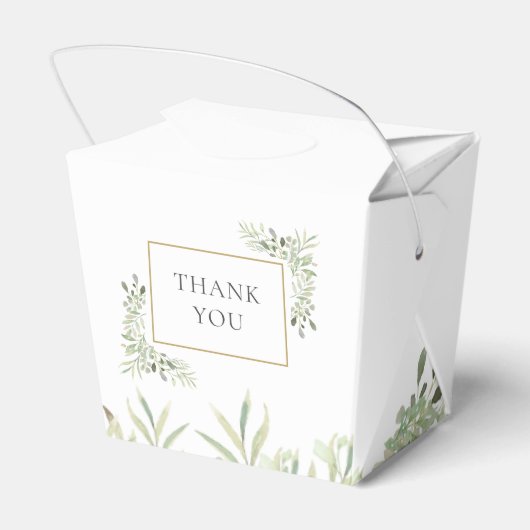 シックエレガントグリーン結婚式の引き出物ボックス フェイバーボックス (裏面サイド)