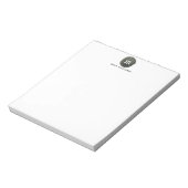 シックエレガントグレイ水カラーサークルブラックモノグラム ノートパッド (回転)