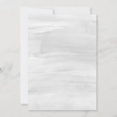 シックエレガントグレーホワイトウォーター色のフローラ結婚ズ 招待状 (裏面)