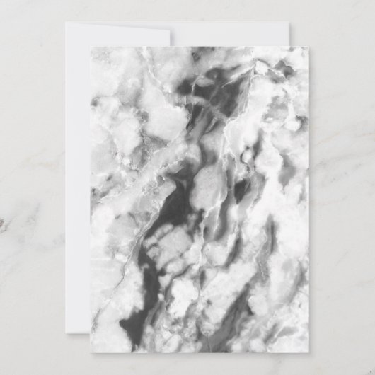 シックエレガントグレーホワイトマーブル結婚式招待状 招待状 (裏面)