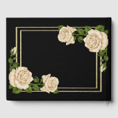 シックエレガントコーナーアイボリーバラブケッツ結婚ズ ゲストブック (裏面)