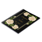 シックエレガントコーナーアイボリーバラブケッツ結婚ズ ノートブック (左側)