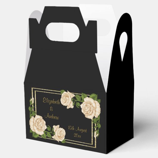 シックエレガントコーナーアイボリーバラブケッツ結婚ズ フェイバーボックス (オープン)