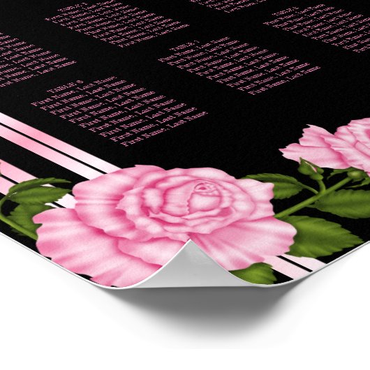 シックエレガントコーナーローズブーケ座席表 ポスター (角)