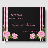 シックエレガントコーナーローズブーケ結婚ーズ ゲストブック (正面)