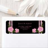 シックエレガントコーナーローズブーケ結婚ーズ ラベル (インサイチュ)