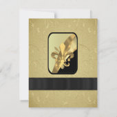 シックエレガントゴールデンフォーマルシ結婚ート 招待状 (裏面)