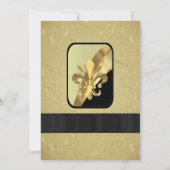 シックエレガントゴールデンフォーマルシ結婚ート 招待状 (裏面)