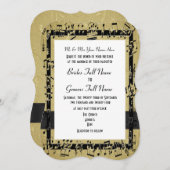 シックエレガントゴールデンフォーマルシ結婚ート 招待状 (正面/裏面)