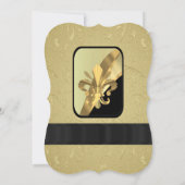 シックエレガントゴールデンフォーマルシ結婚ート 招待状 (裏面)