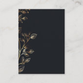 シックエレガントゴールデンフローラの結婚ありがとう プレイスカード (裏面)