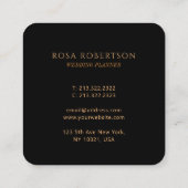 シックエレガントゴールデンモノグラムの観賞用 スクエア名刺 (裏面)