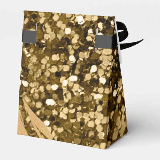 シックエレガントゴールデン結婚グリッターモノグラムのズ フェイバーボックス (裏面サイド)