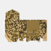 シックエレガントゴールデン結婚グリッターモノグラムのズ フェイバーボックス (折り畳みなし)