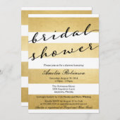 シックエレガントゴールドフォイルブライダルシャワー 招待状 (正面/裏面)