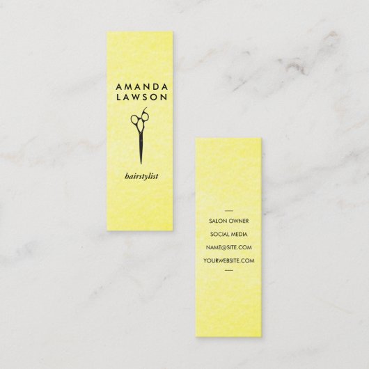 シックエレガントシアースコームイエローグランギーのテクスチャ スキニー名刺 (正面/裏面)