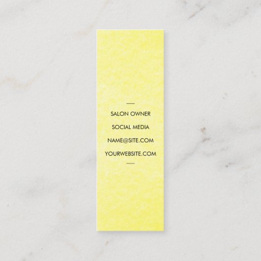 シックエレガントシアースコームイエローグランギーのテクスチャ スキニー名刺 (裏面)