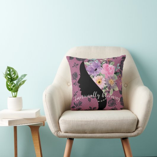 シックエレガントシルエットロマンチックな花グラフィック クッション (椅子)