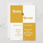 シックエレガントシルバーと金ゴールドクラッシーモダンス結婚ズ 招待状 (正面)