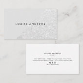 シックエレガントシルバーグリッターカラーブロック美しい 名刺 (正面/裏面)