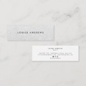 シックエレガントシルバーグリッターシンプルホワイト美しい スキニー名刺 (正面/裏面)