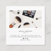 シックエレガントシルバーグリッターシンプルホワイト美しい スクエア名刺 (裏面)