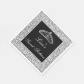 シックエレガントシルバーグリッターティアラスウィート16 スタンダードランチョンナプキン (角)