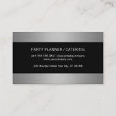 シックエレガントシルバーストライプズ 名刺 (裏面)