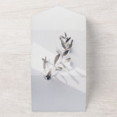 シックエレガントシルバーバラサマーフローラ結婚ズ オールインワン招待状 (外側)