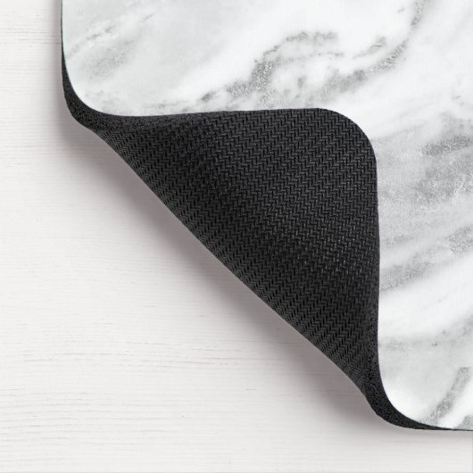 シックエレガントシルバーフォイルクラシック大理石 マウスパッド (コーナー)