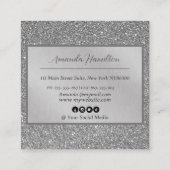 シックエレガントシルバーフォイルグリッターグラマラスサロン 割引カード (裏面)