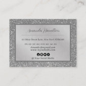 シックエレガントシルバーフォイルグリッターグラマラスサロン 割引カード (裏面)