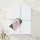 シックエレガントシルバーフラワーピンク ギフトタグ (より糸付き)