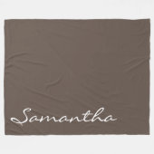 シックエレガントシンプルトレンディーモダンモノグラム灰色 フリースブランケット (正面(横))