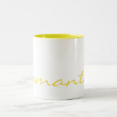 シックエレガントシンプルトレンディーモダンモノグラム黄 ツートーンマグカップ (中央)
