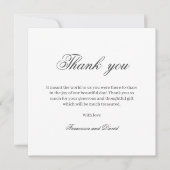 シックエレガントシンプル結婚サンキューカード ノートカード (正面)