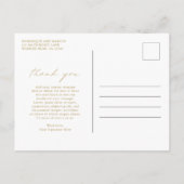 シックエレガントシンプル金ゴールド写真結婚の感謝 ポストカード (裏面)